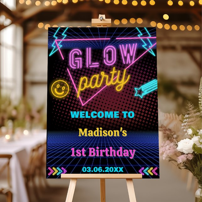 Glow Party Neon Lights Birthday Welcome sign (Creator Uploaded)