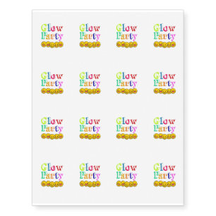 Glow Party Smile Face Emoji Party Funny Temporary Tattoos