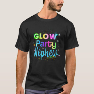 Glow Party Squad Nephew Paint Splatter Glow Party T-Shirt