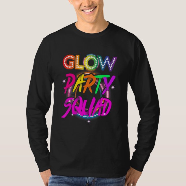 Glow Party Squad Paint Splatter Effect Glow Party T-Shirt (Front)