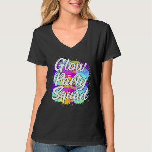 Glow Party Squad Party Cute Paint Splatter T-Shirt
