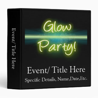 Glow Party, Yellow/Green Blacklight 3 Ring Binder