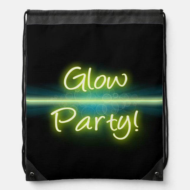 Glow Party, Yellow/Green Blacklight Drawstring Bag (Front)