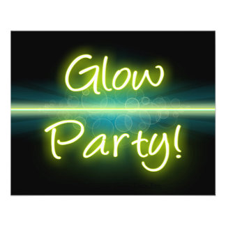 Glow Party, Yellow/Green Blacklight Flyer