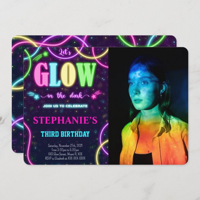 Glow Photo Invitation (Front/Back)