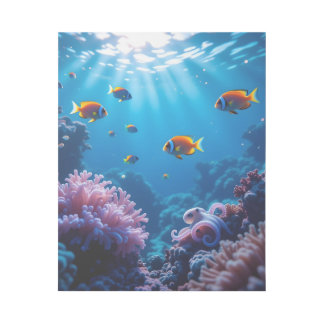 Glow Reef Guardians — Vibrant Nighttime Coral Reef Gallery Wrap