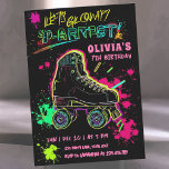 Glow Roller Skating Birthday | Neon Party Invitation