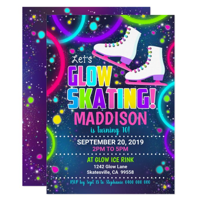 Glow Skate Invitation Ice Skating Invitation
