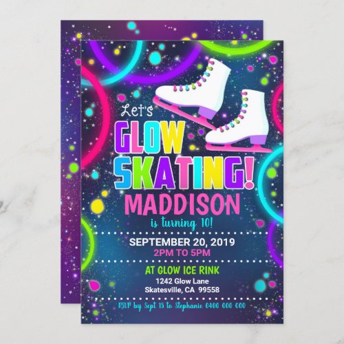 Glow Skate Invitation Ice Skating Invitation