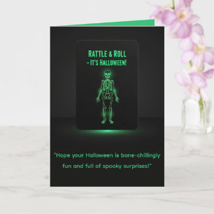 Glow Skeleton Halloween Card
