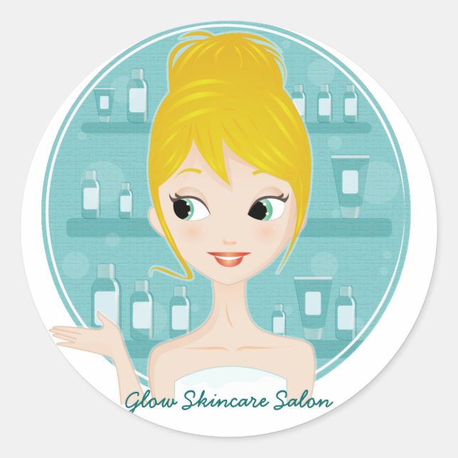 Glow Skincare Salon Classic Round Sticker (Front)