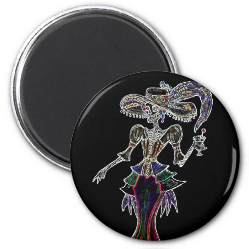 Glow Steampunk Catrina Magnet