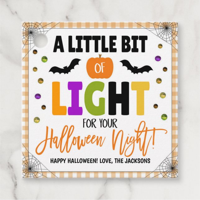 Glow Stick Halloween Gift Tags (Front)