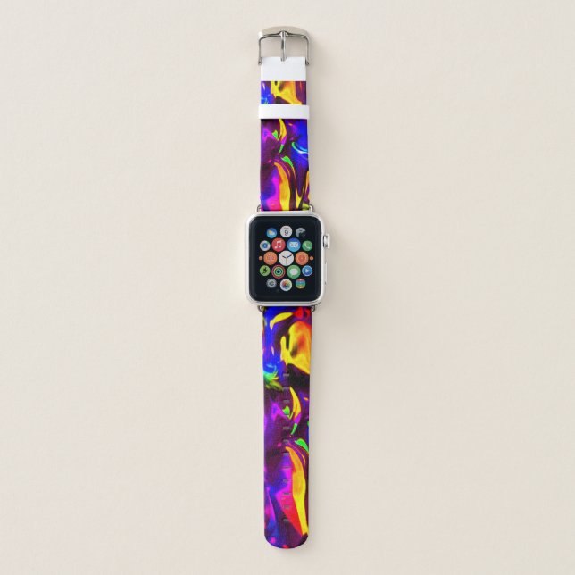 Glow Stick Rave Fire Stick Rainbow Apple Watch Band (Front)