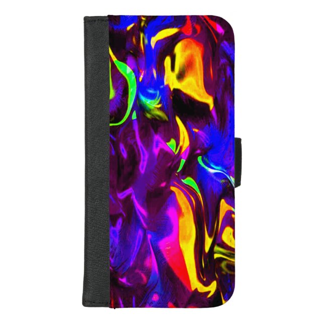 Glow Stick Rave Fire Stick Rainbow iPhone Wallet Case (Front)