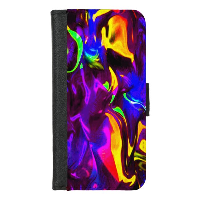 Glow Stick Rave Fire Stick Rainbow iPhone Wallet Case (Front)