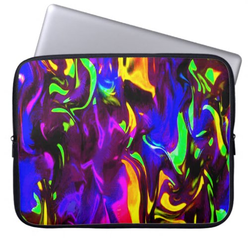 Glow Stick Rave Fire Stick Rainbow Laptop Sleeve