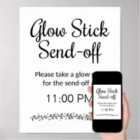 Wedding Glow Stick Sign in Pink Geometric, Let Love Glow, Light up