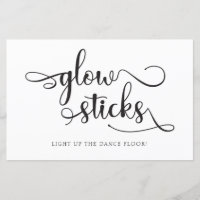 Glow Stick Send Off Newlyweds Reception Wedding Pedestal Sign