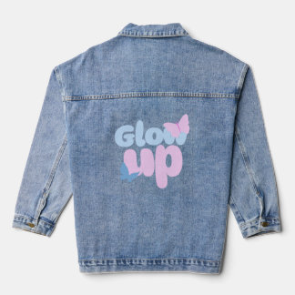 Glow Up Bold Butterfly Aesthetic Design Denim Jacket