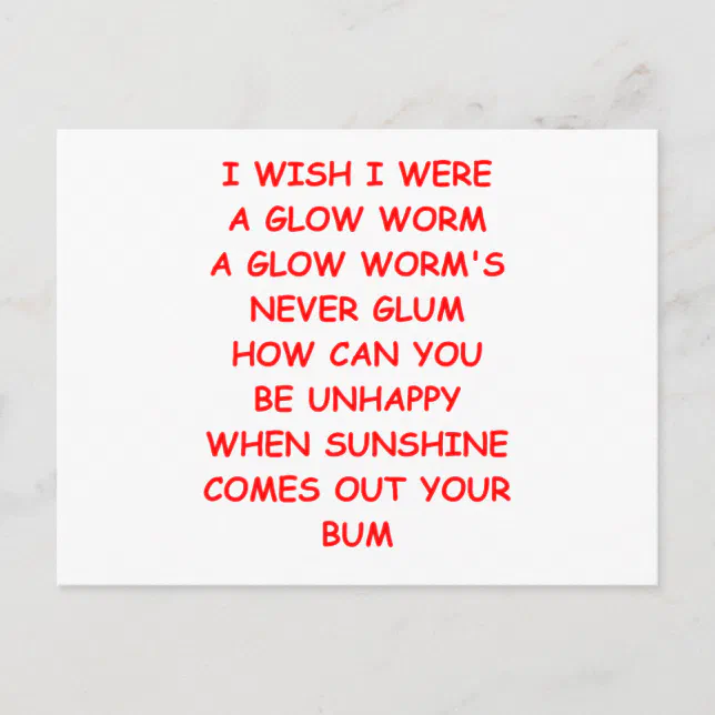 glow worm postcard | Zazzle