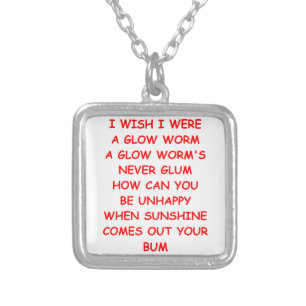 glow worm silver plated necklace