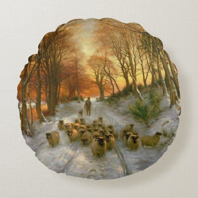 Glowed with Tints of Evening Hours Round Pillow (Front)