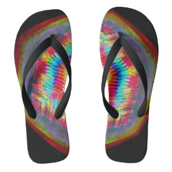 Glowing Abstract Cube Flip Flops by spiritswitchboard at Zazzle