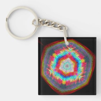 Glowing Abstract Cube Keychain by spiritswitchboard at Zazzle