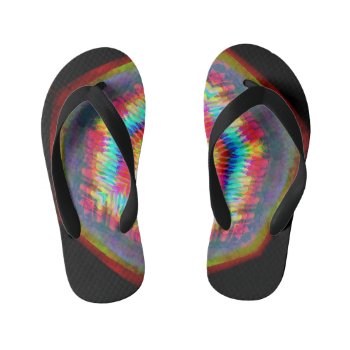 Glowing Abstract Cube Kid's Flip Flops by spiritswitchboard at Zazzle