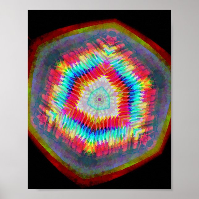 Glowing Abstract Cube Poster (Front)