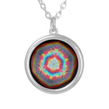 Glowing Abstract Cube Silver Plated Necklace by spiritswitchboard at Zazzle