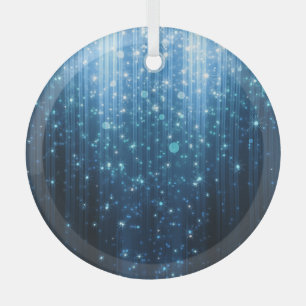 Glowing Abstract: Illuminated Background Art. Glass Ornament