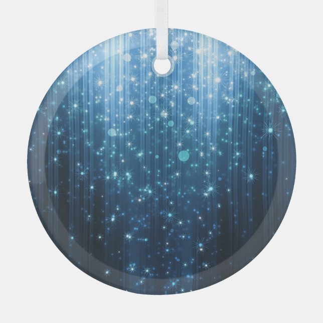 Glowing Abstract: Illuminated Background Art. Glass Ornament (Front)
