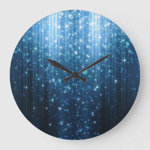 Glowing Abstract: Illuminated Background Art. Large Clock