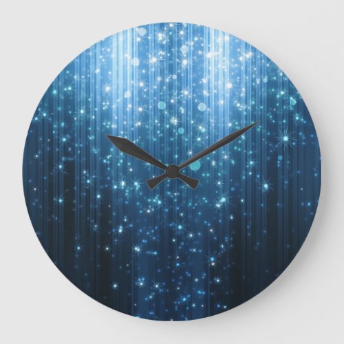 Glowing Abstract Illuminated Background Art Large Clock