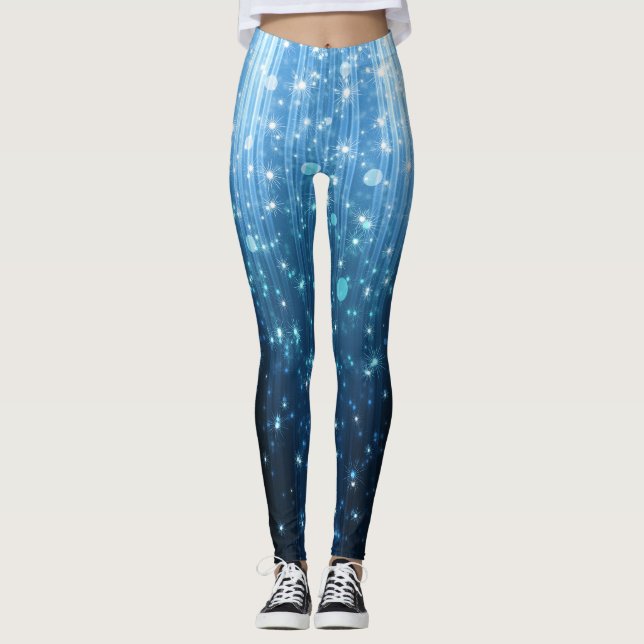 Glowing Abstract: Illuminated Background Art. Leggings (Front)