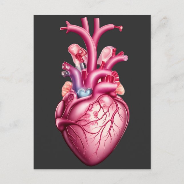 glowing anatomical heart  postcard (Front)