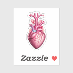 glowing anatomical heart sticker