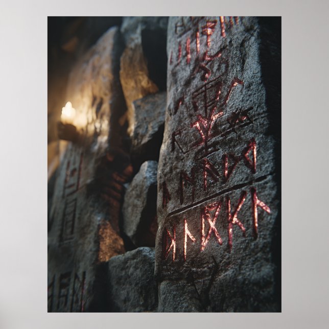 Glowing Ancient Runes Poster (Front)