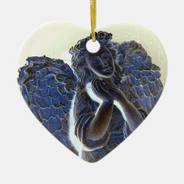 Glowing Angel Ceramic Ornament (Front)