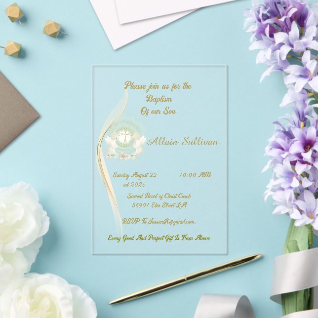  Glowing Angels baptism invitation  (Insitu (Wedding))