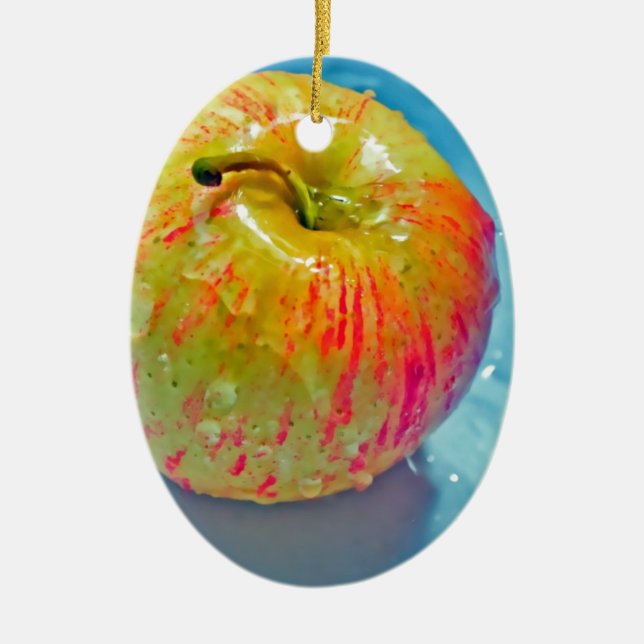 Glowing Apple Ceramic Ornament (Front)