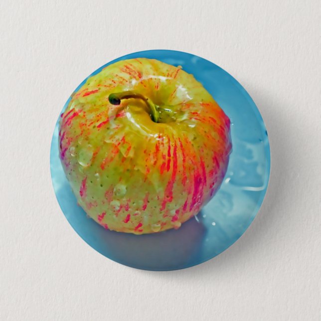 Glowing Apple Pinback Button (Front)