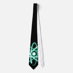 Glowing Atoms   Black Neck Tie