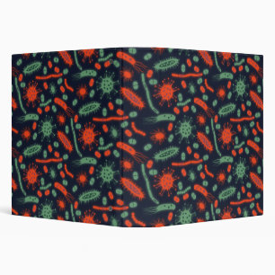 Glowing Bacteria Microorganism green red 3 Ring Binder