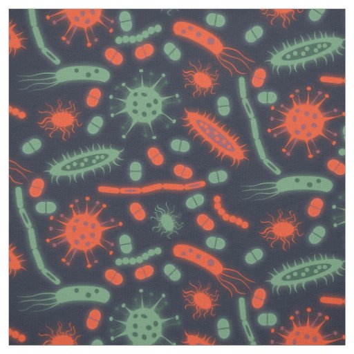 Glowing Bacteria Microorganism green red Fabric