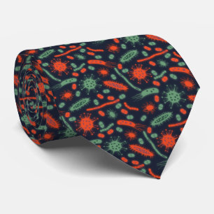 Glowing Bacteria Microorganism green red Neck Tie