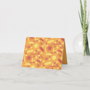 Glowing Bacteria Microorganism orange Teacher Thank You Card