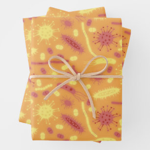Glowing Bacteria Microorganism orange Wrapping Paper Sheets